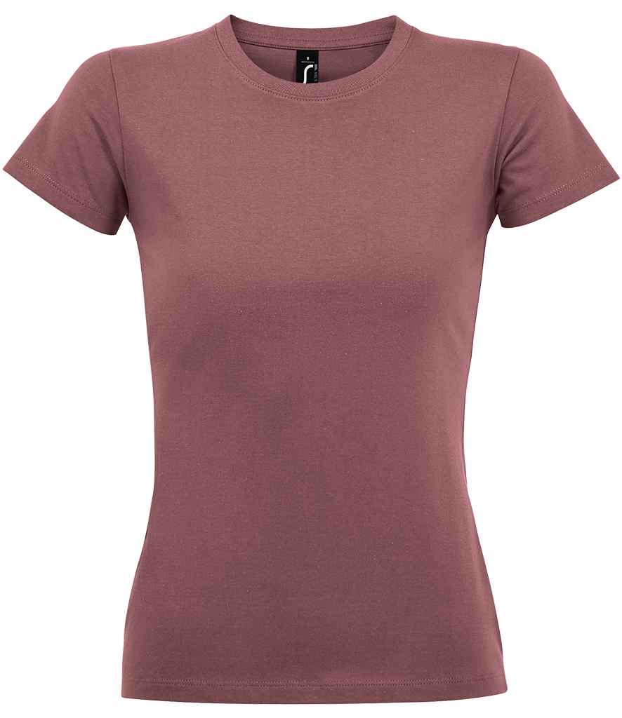 SOL'S Ladies Imperial Heavy T-Shirt - (2nd Colours) in Ancient Pink by SOL'S — Custom branded clothing by Print Press, featuring premium embroidery produced in our specialist print lab in the UK.