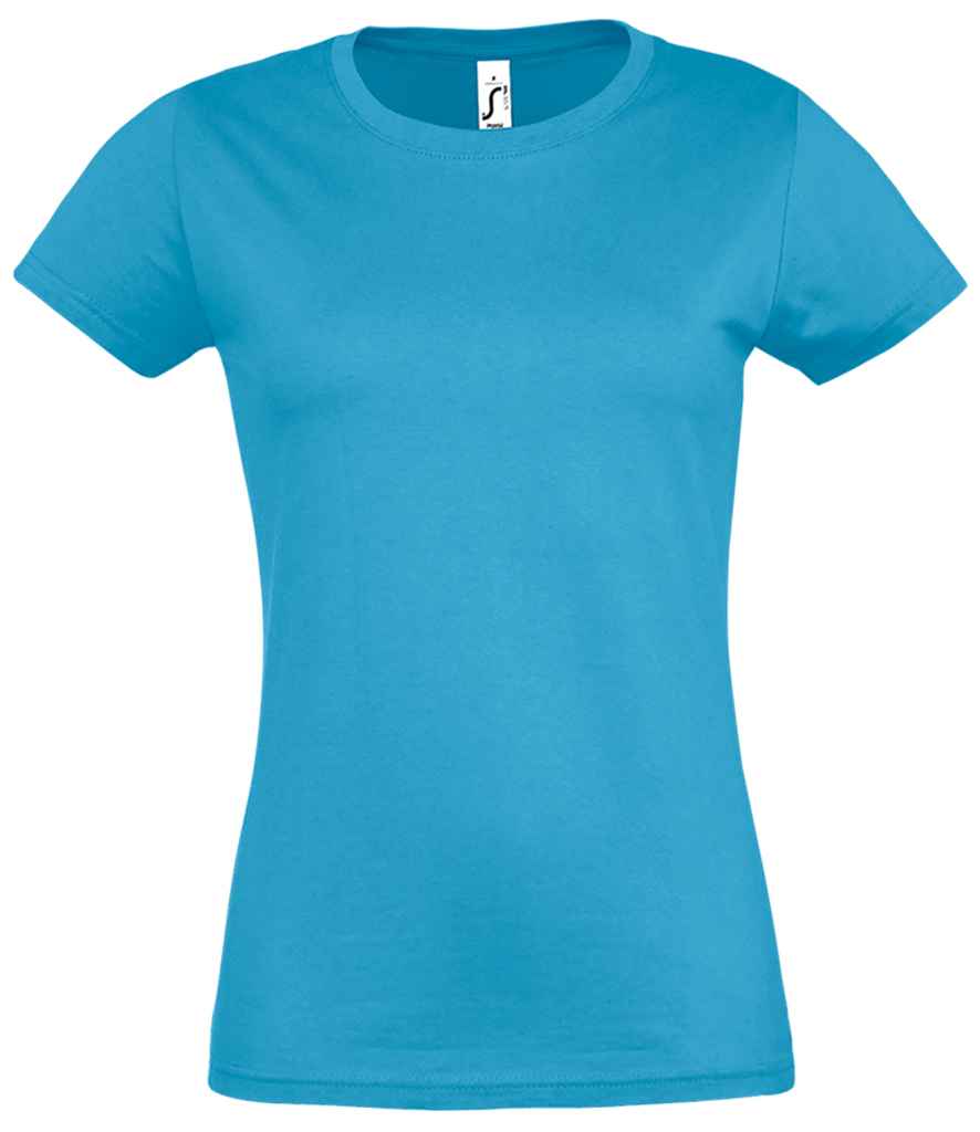 SOL'S Ladies Imperial Heavy T-Shirt in Aqua by SOL'S — Custom branded clothing by Print Press, featuring premium embroidery produced in our specialist print lab in the UK.