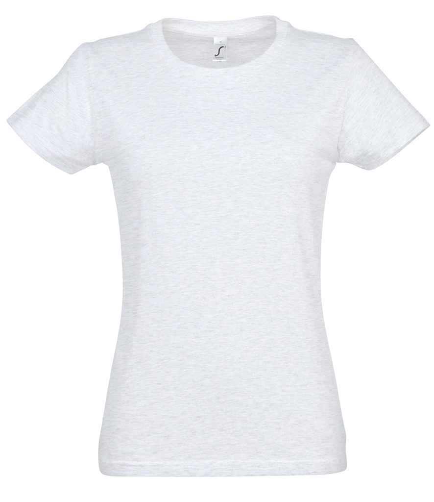 SOL'S Ladies Imperial Heavy T-Shirt - (2nd Colours) in Ash by SOL'S — Custom branded clothing by Print Press, featuring premium embroidery produced in our specialist print lab in the UK.