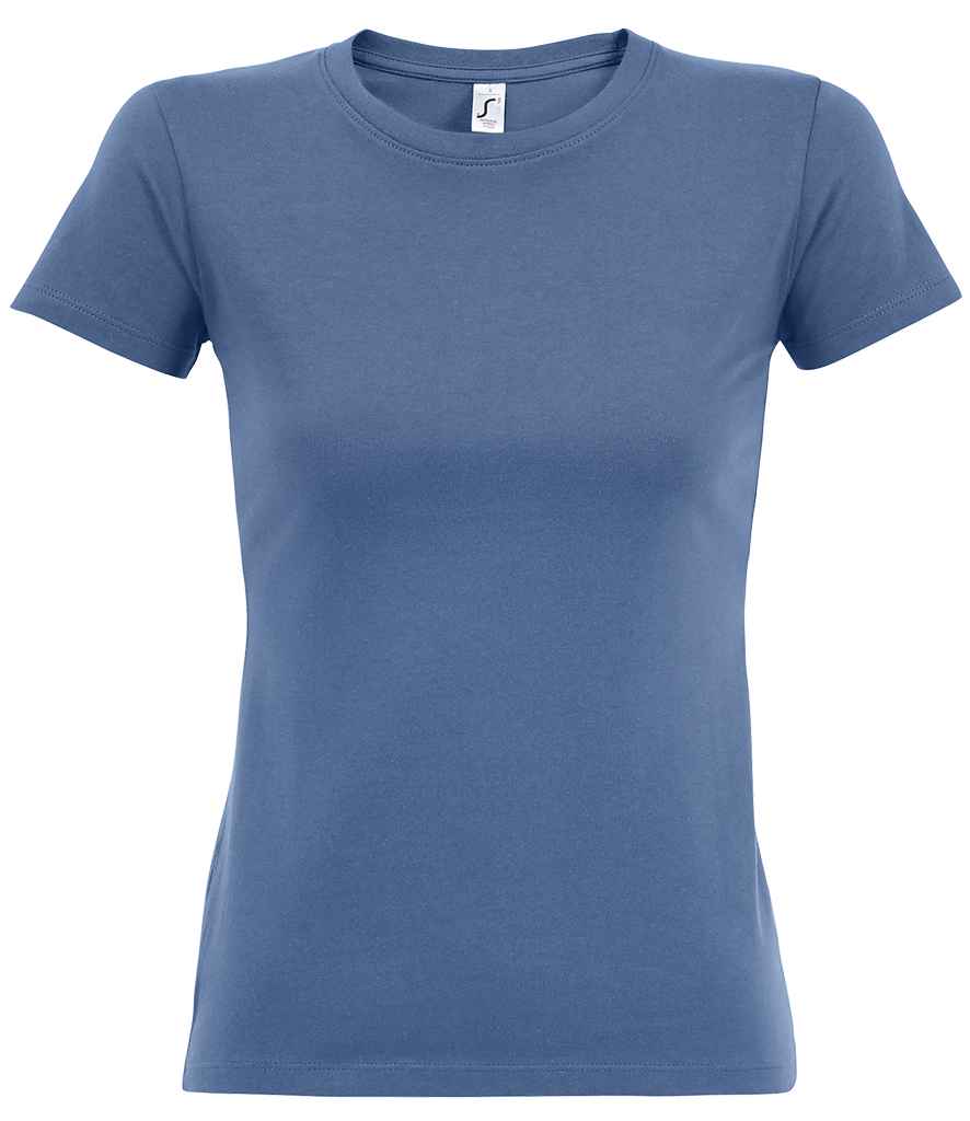 SOL'S Ladies Imperial Heavy T-Shirt in Blue by SOL'S — Custom branded clothing by Print Press, featuring premium embroidery produced in our specialist print lab in the UK.