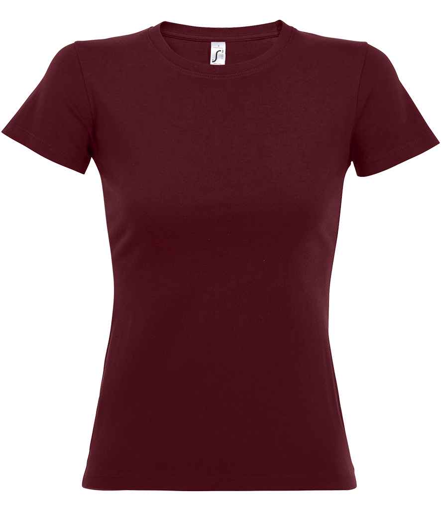 SOL'S Ladies Imperial Heavy T-Shirt - (2nd Colours) in Burgundy by SOL'S — Custom branded clothing by Print Press, featuring premium embroidery produced in our specialist print lab in the UK.