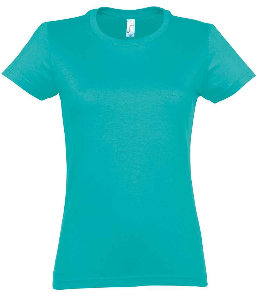 SOL'S Ladies Imperial Heavy T-Shirt in Caribbean Blue by SOL'S — Custom branded clothing by Print Press, featuring premium embroidery produced in our specialist print lab in the UK.