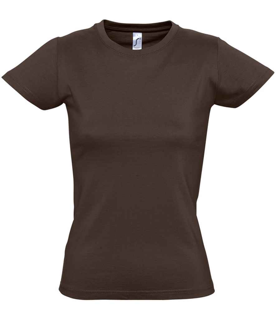 SOL'S Ladies Imperial Heavy T-Shirt - (2nd Colours) in Chocolate by SOL'S — Custom branded clothing by Print Press, featuring premium embroidery produced in our specialist print lab in the UK.
