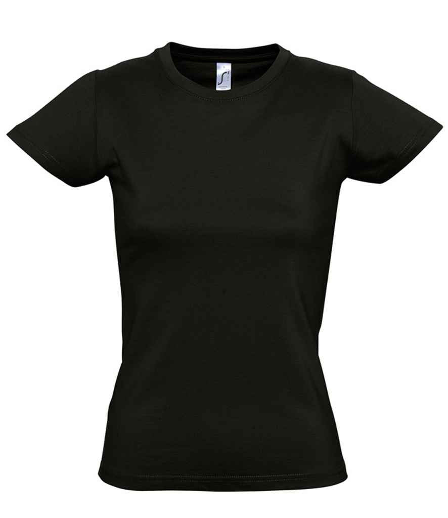 SOL'S Ladies Imperial Heavy T-Shirt in Deep Black by SOL'S — Custom branded clothing by Print Press, featuring premium embroidery produced in our specialist print lab in the UK.