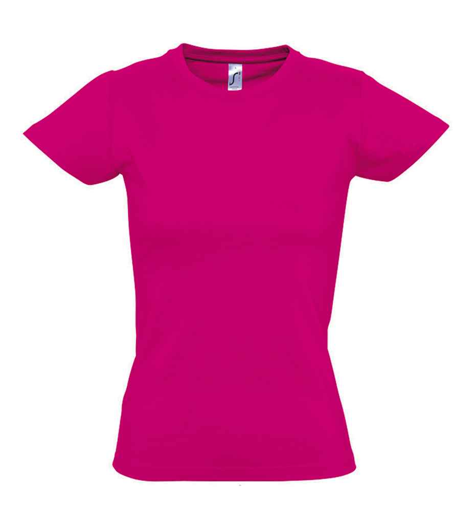 SOL'S Ladies Imperial Heavy T-Shirt - (2nd Colours) in Fuchsia by SOL'S — Custom branded clothing by Print Press, featuring premium embroidery produced in our specialist print lab in the UK.