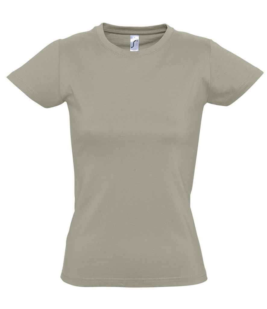 SOL'S Ladies Imperial Heavy T-Shirt - (2nd Colours) in Khaki by SOL'S — Custom branded clothing by Print Press, featuring premium embroidery produced in our specialist print lab in the UK.