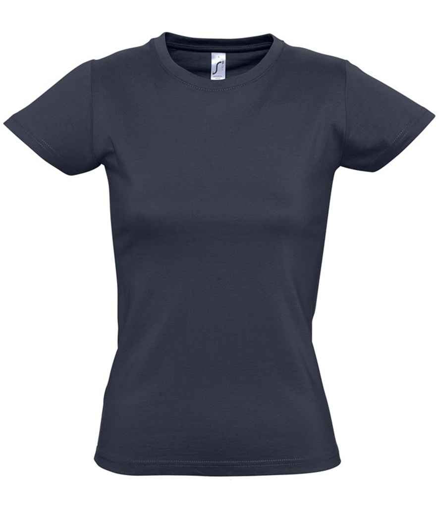 SOL'S Ladies Imperial Heavy T-Shirt in Navy by SOL'S — Custom branded clothing by Print Press, featuring premium embroidery produced in our specialist print lab in the UK.