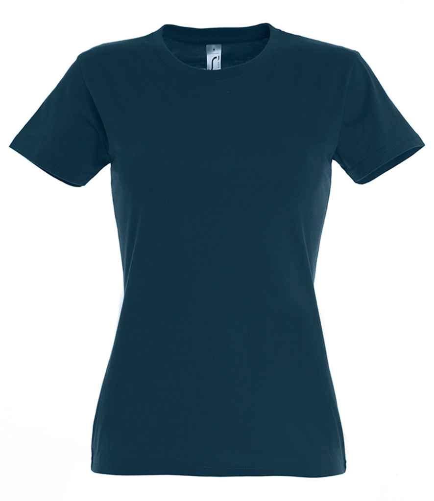 SOL'S Ladies Imperial Heavy T-Shirt in Petroleum Blue by SOL'S — Custom branded clothing by Print Press, featuring premium embroidery produced in our specialist print lab in the UK.