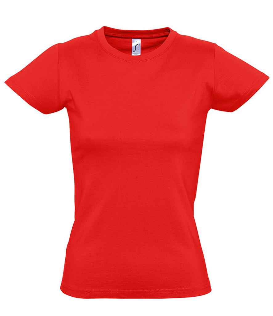 SOL'S Ladies Imperial Heavy T-Shirt - (2nd Colours) in Red by SOL'S — Custom branded clothing by Print Press, featuring premium embroidery produced in our specialist print lab in the UK.
