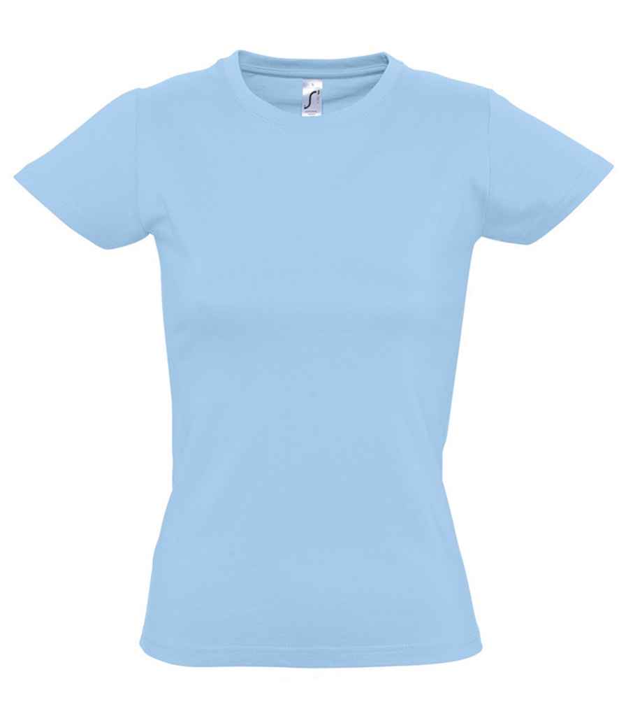 SOL'S Ladies Imperial Heavy T-Shirt in Sky Blue by SOL'S — Custom branded clothing by Print Press, featuring premium embroidery produced in our specialist print lab in the UK.