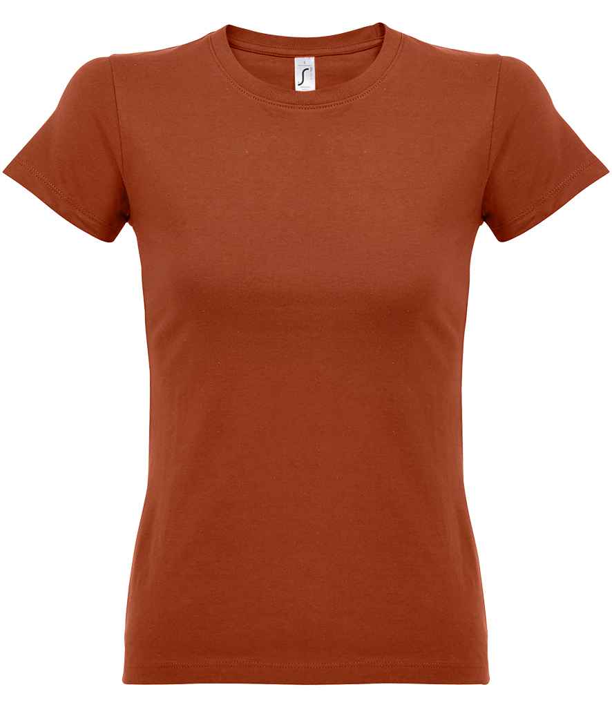 SOL'S Ladies Imperial Heavy T-Shirt - (2nd Colours) in Terracotta by SOL'S — Custom branded clothing by Print Press, featuring premium embroidery produced in our specialist print lab in the UK.