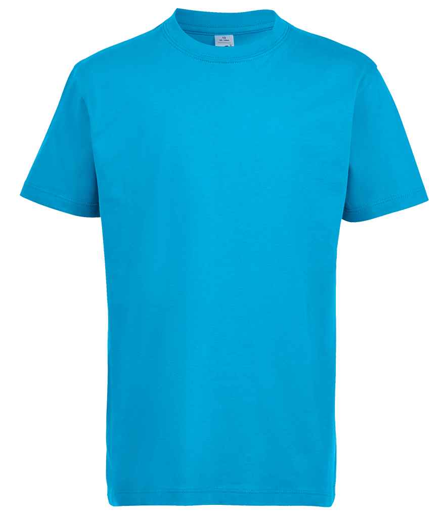SOL'S Kids Imperial Heavy T-Shirt in Aqua by SOL'S — Custom branded clothing by Print Press, featuring premium embroidery produced in our specialist print lab in the UK.