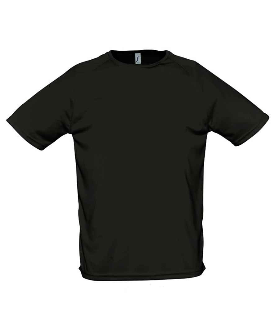 SOL'S Sporty Performance T-Shirt in Black by SOL'S — Custom branded clothing by Print Press, featuring premium embroidery produced in our specialist print lab in the UK.