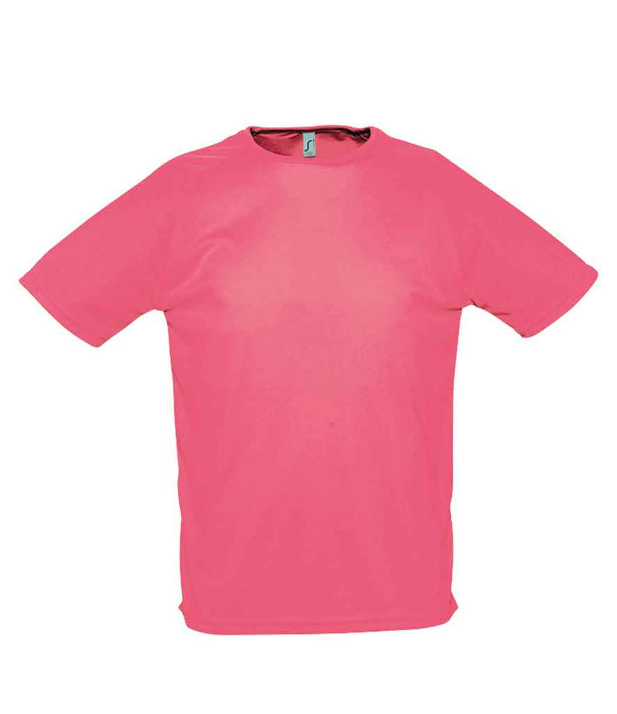 SOL'S Sporty Performance T-Shirt in Neon Coral by SOL'S — Custom branded clothing by Print Press, featuring premium embroidery produced in our specialist print lab in the UK.