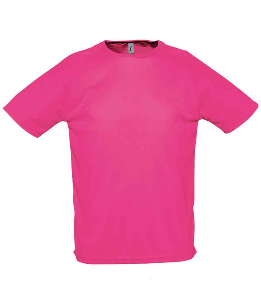 SOL'S Sporty Performance T-Shirt in Neon Pink by SOL'S — Custom branded clothing by Print Press, featuring premium embroidery produced in our specialist print lab in the UK.