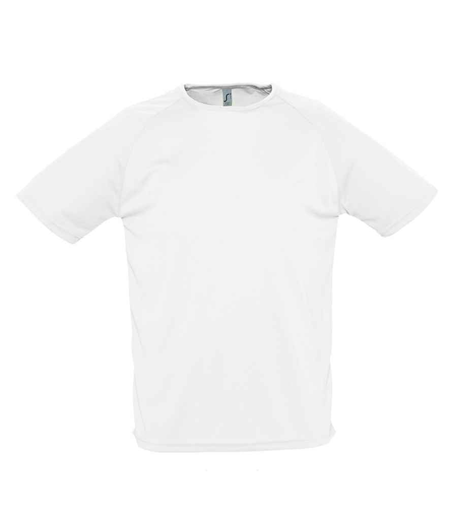 SOL'S Sporty Performance T-Shirt in White by SOL'S — Custom branded clothing by Print Press, featuring premium embroidery produced in our specialist print lab in the UK.