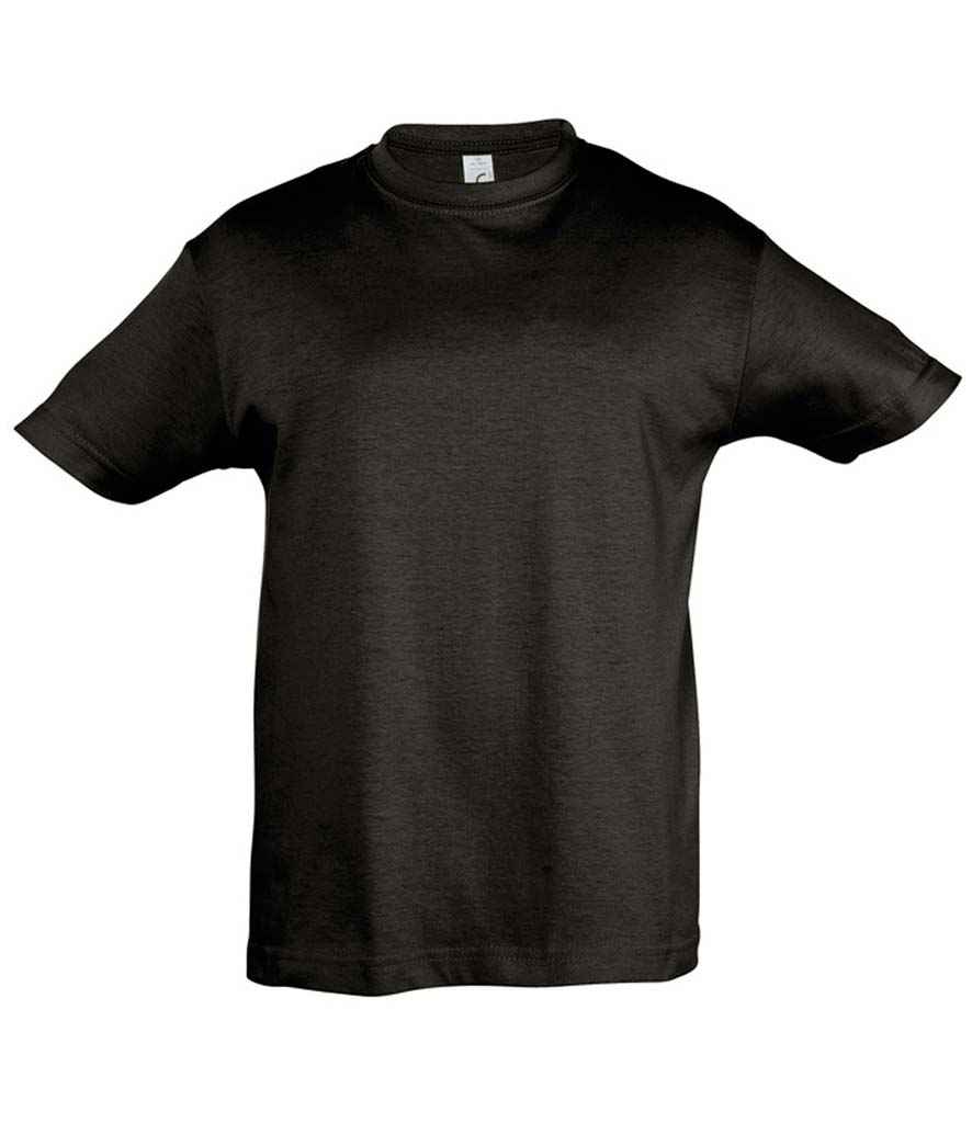 SOL'S Kids Regent T-Shirt in Deep Black by SOL'S — Custom branded clothing by Print Press, featuring premium embroidery produced in our specialist print lab in the UK.