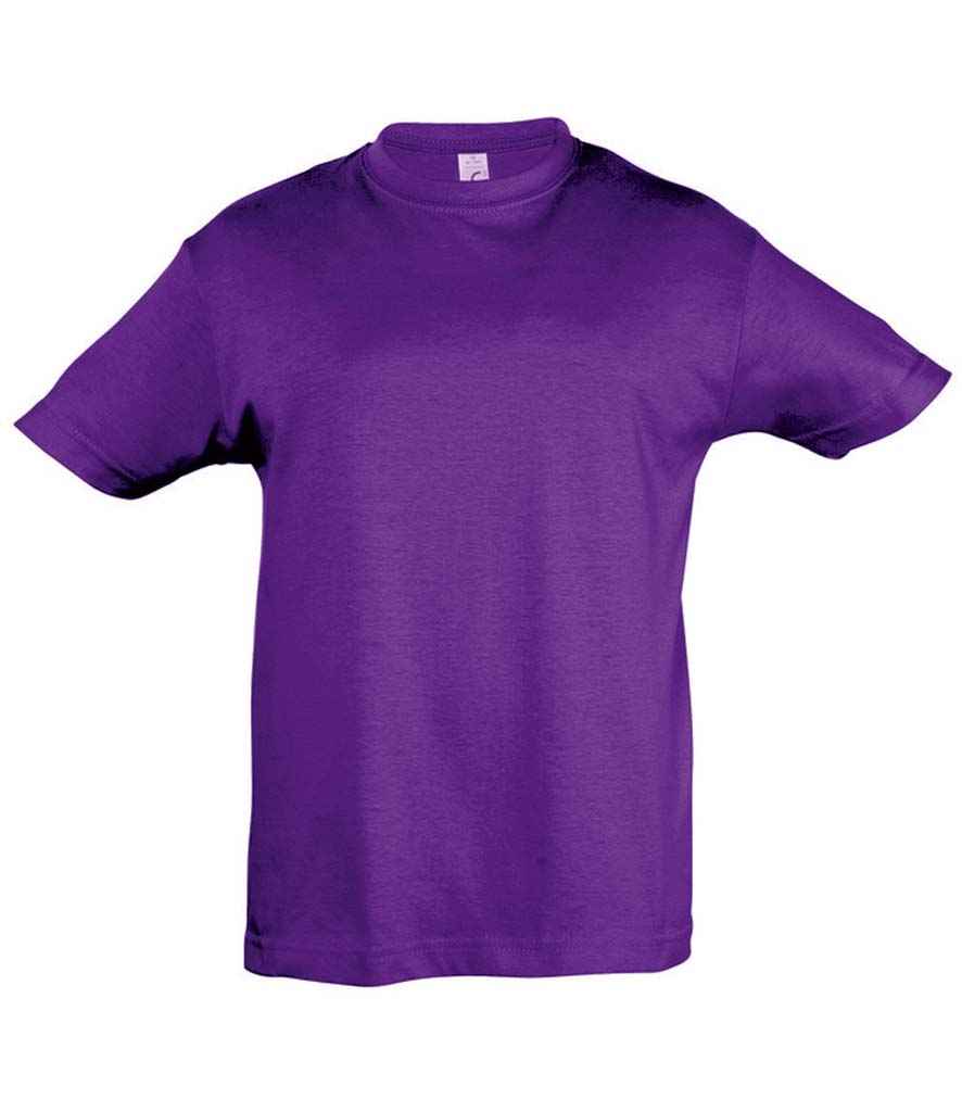 SOL'S Kids Regent T-Shirt in Dark Purple by SOL'S — Custom branded clothing by Print Press, featuring premium embroidery produced in our specialist print lab in the UK.