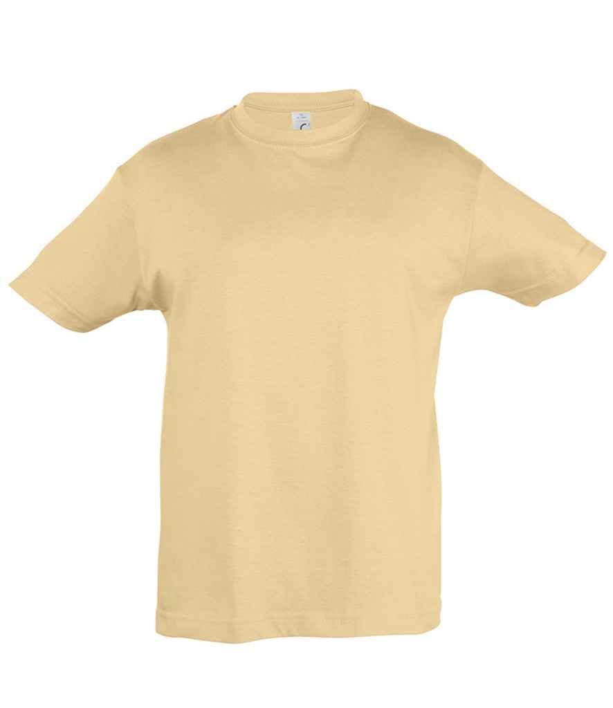 SOL'S Kids Regent T-Shirt in Sand by SOL'S — Custom branded clothing by Print Press, featuring premium embroidery produced in our specialist print lab in the UK.