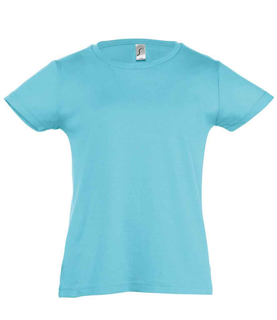 SOL'S Girls Cherry T-Shirt in Atoll Blue by SOL'S — Custom branded clothing by Print Press, featuring premium embroidery produced in our specialist print lab in the UK.