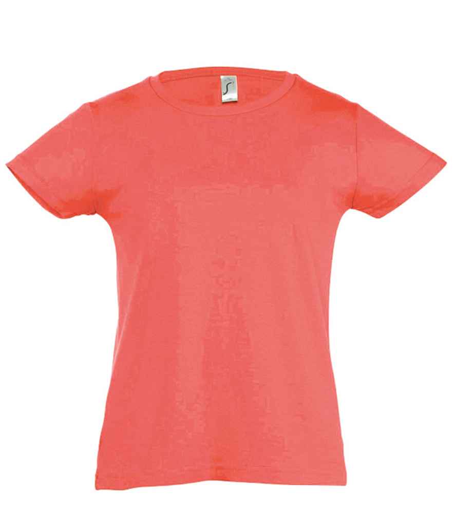 SOL'S Girls Cherry T-Shirt in Coral by SOL'S — Custom branded clothing by Print Press, featuring premium embroidery produced in our specialist print lab in the UK.