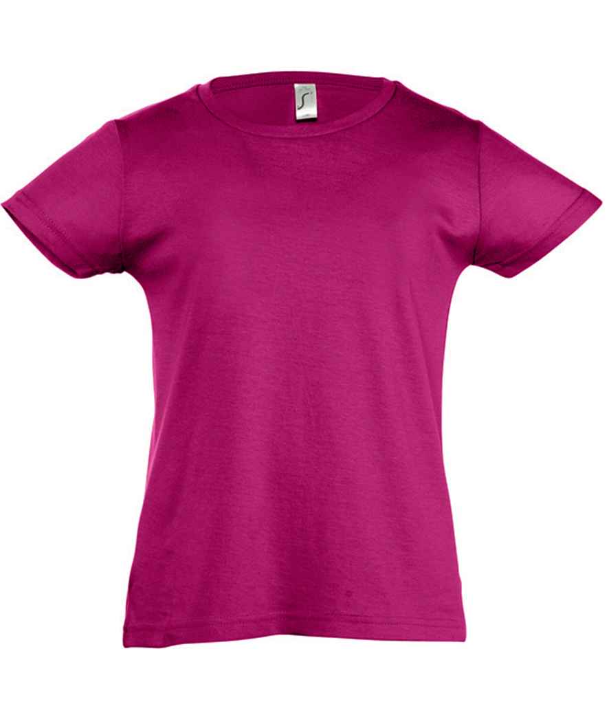 SOL'S Girls Cherry T-Shirt in Fuchsia by SOL'S — Custom branded clothing by Print Press, featuring premium embroidery produced in our specialist print lab in the UK.