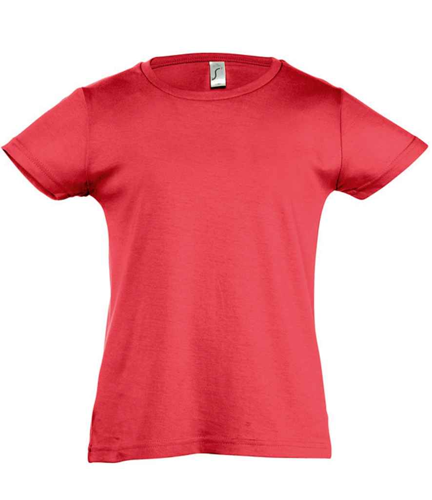 SOL'S Girls Cherry T-Shirt in Red by SOL'S — Custom branded clothing by Print Press, featuring premium embroidery produced in our specialist print lab in the UK.