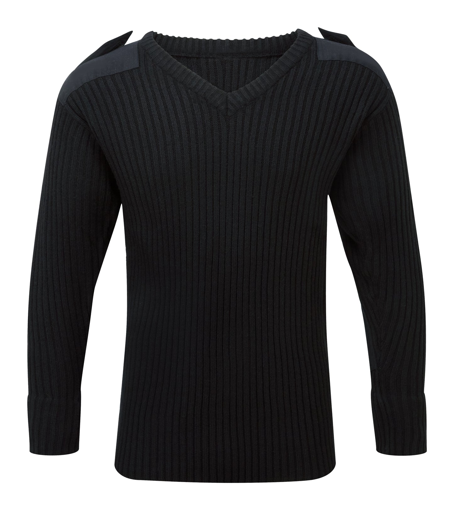 Fort V-Neck Combat Jumper in BLACK by FORT — Custom branded clothing by Print Press, featuring premium embroidery produced in our specialist print lab in the UK.