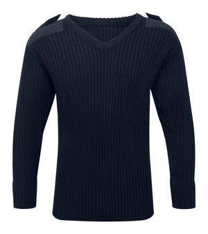 Fort V-Neck Combat Jumper in NAVY BLUE by FORT — Custom branded clothing by Print Press, featuring premium embroidery produced in our specialist print lab in the UK.