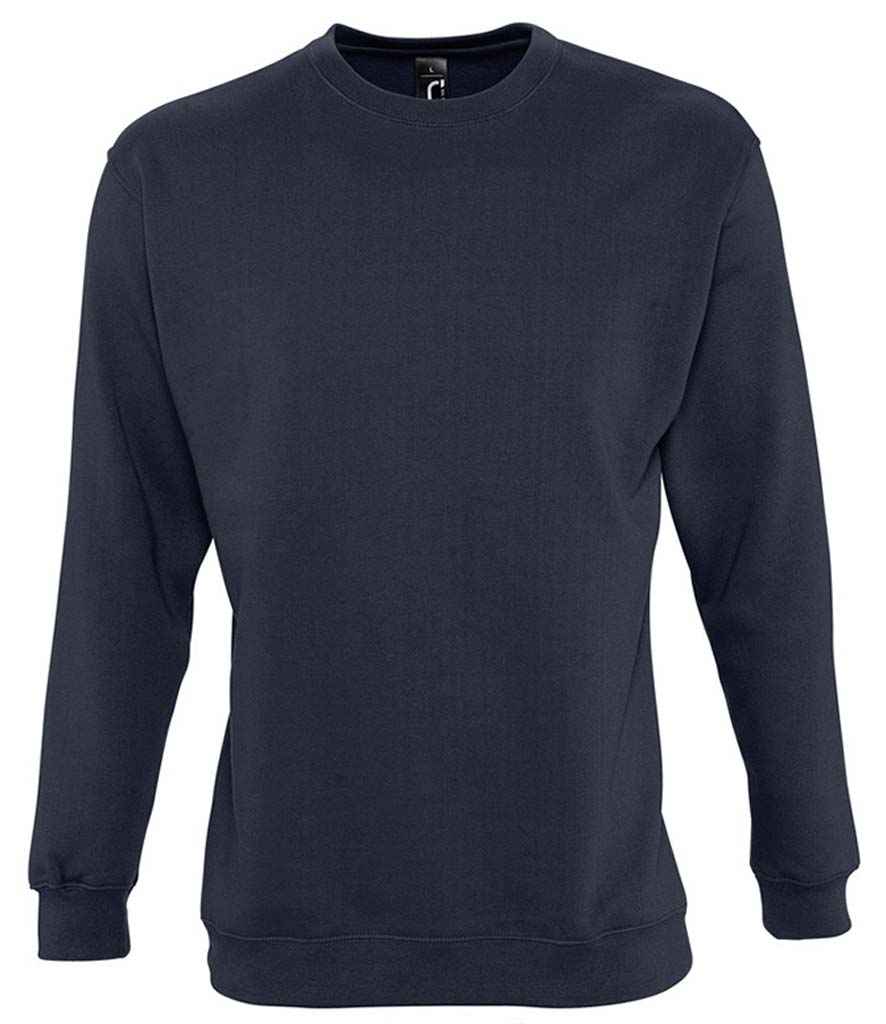 SOL'S Unisex New Supreme Sweatshirt in Navy by SOL'S — Custom branded clothing by Print Press, featuring premium embroidery produced in our specialist print lab in the UK.