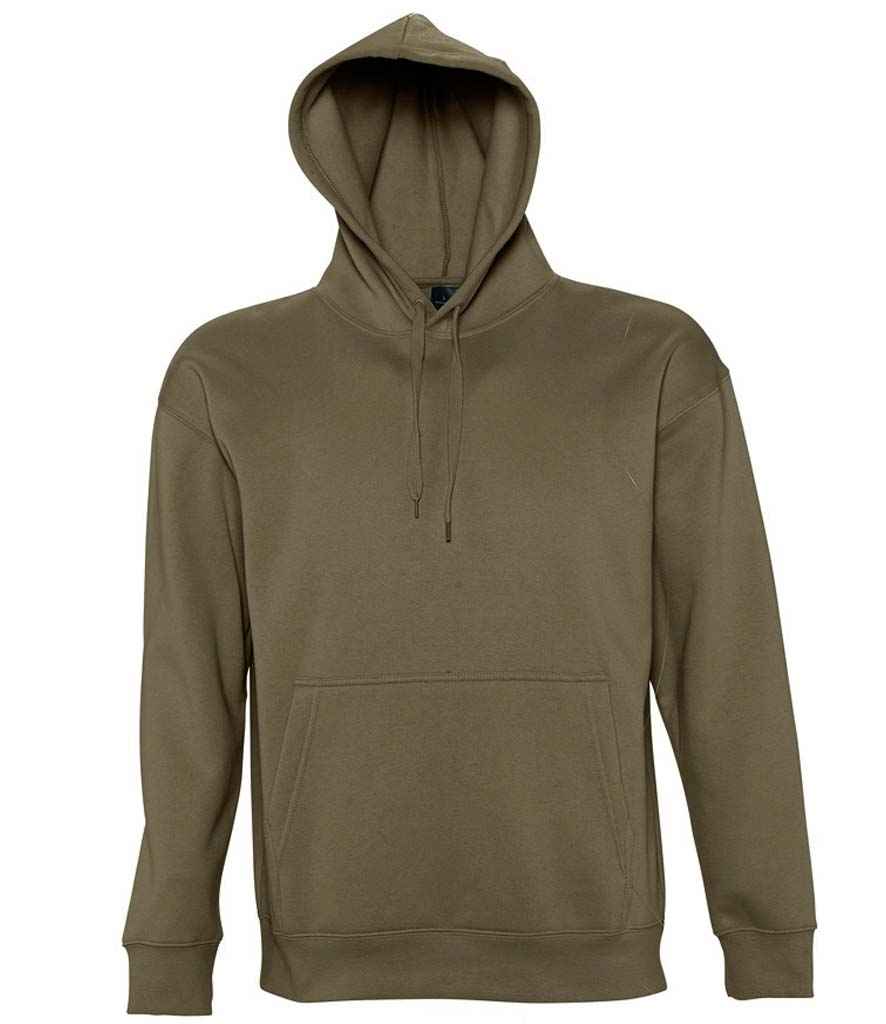 SOL'S Unisex Slam Hooded Sweatshirt in Army by SOL'S — Custom branded clothing by Print Press, featuring premium embroidery produced in our specialist print lab in the UK.