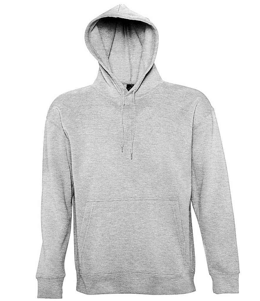 SOL'S Unisex Slam Hooded Sweatshirt in Grey Marl by SOL'S — Custom branded clothing by Print Press, featuring premium embroidery produced in our specialist print lab in the UK.