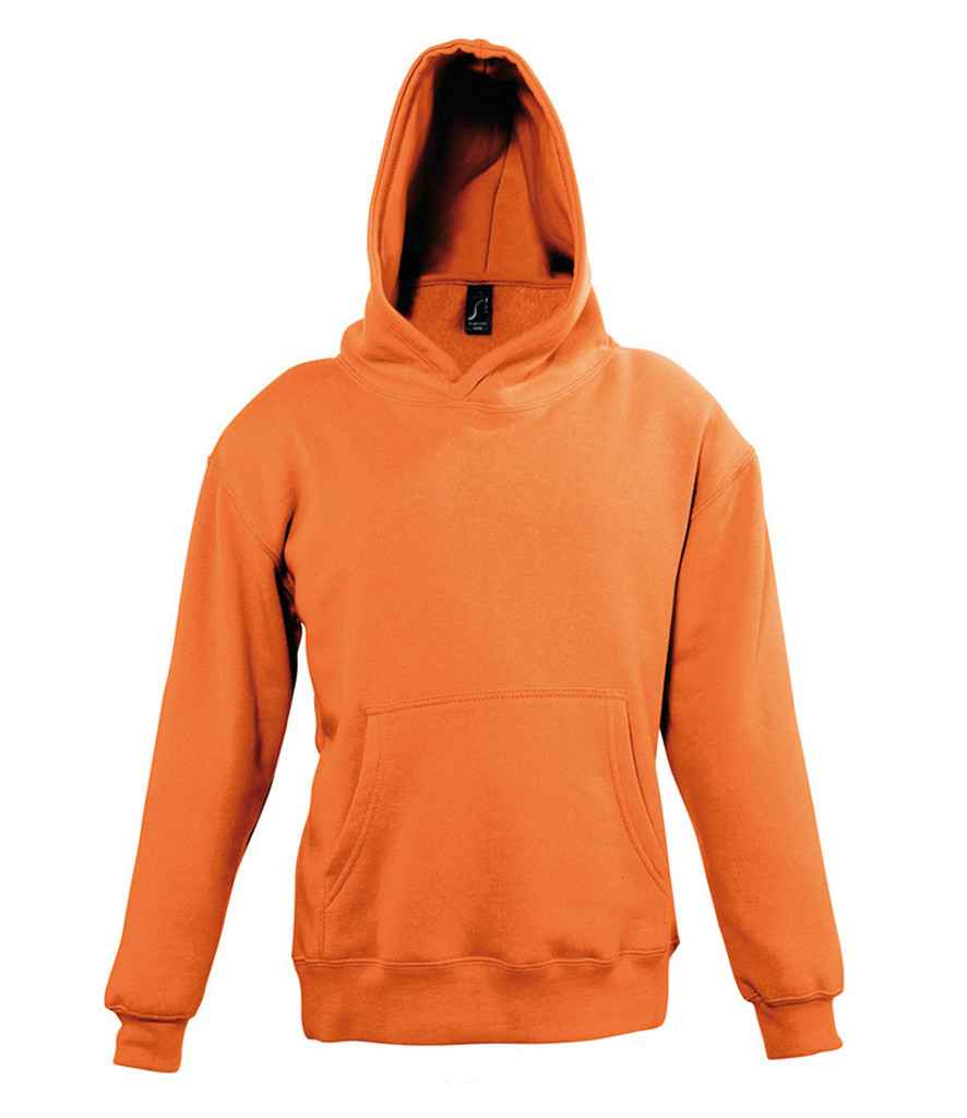 SOL'S Kids Slam Hooded Sweatshirt in Orange by SOL'S — Custom branded clothing by Print Press, featuring premium embroidery produced in our specialist print lab in the UK.