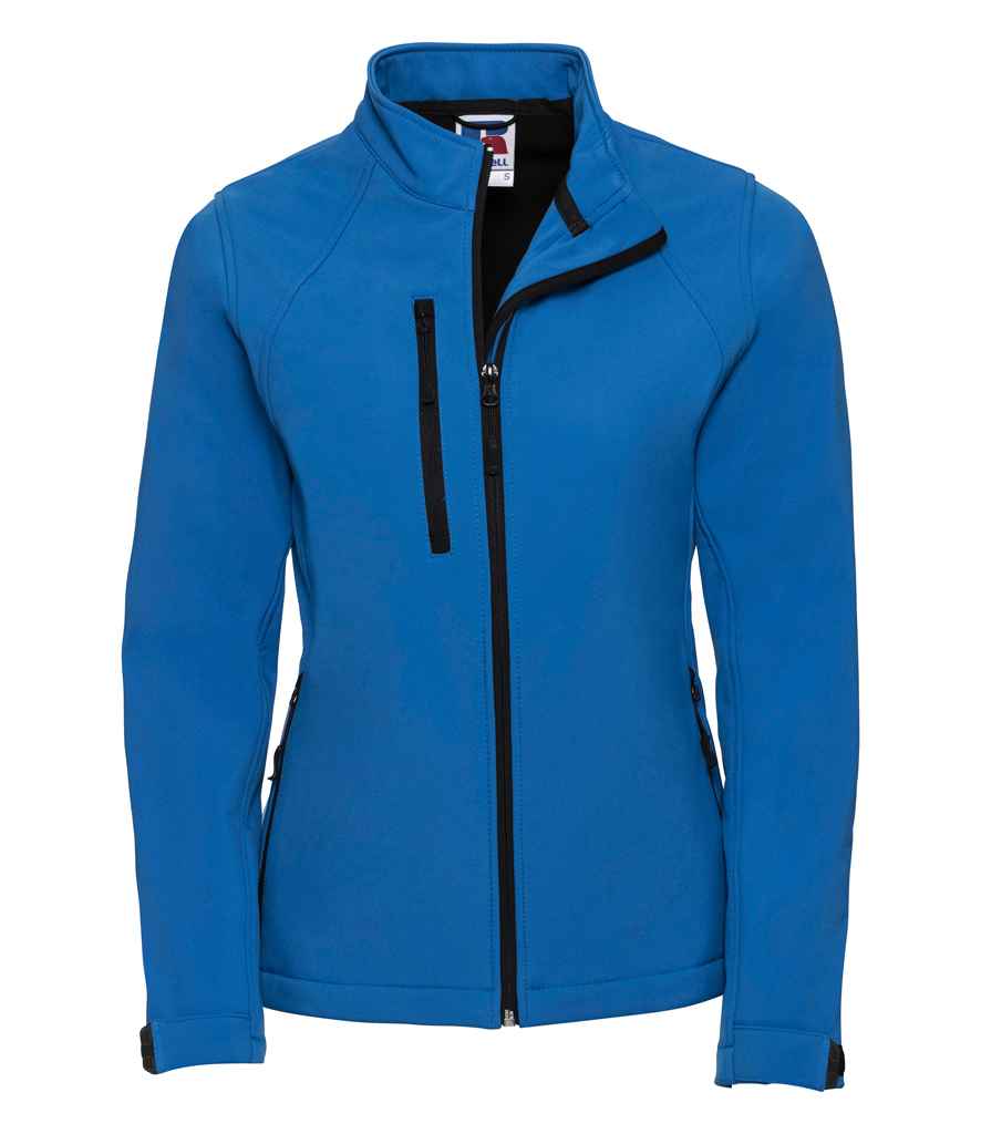 Russell Ladies Soft Shell Jacket in Azure by Russell — Custom branded clothing by Print Press, featuring premium embroidery produced in our specialist print lab in the UK.