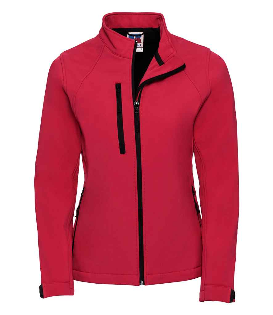 Russell Ladies Soft Shell Jacket in Classic Red by Russell — Custom branded clothing by Print Press, featuring premium embroidery produced in our specialist print lab in the UK.