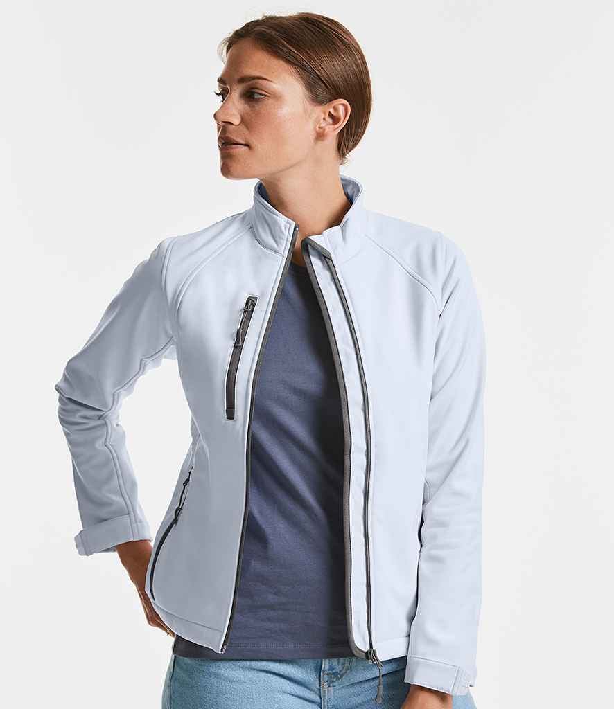 Russell Ladies Soft Shell Jacket in by Russell — Custom branded clothing by Print Press, featuring premium embroidery produced in our specialist print lab in the UK.