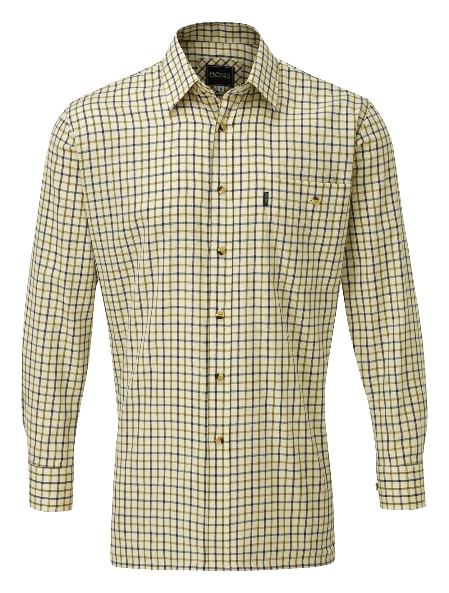 Fort Woodbridge Shirt in GREEN NAVY by FORT — Custom branded clothing by Print Press, featuring premium embroidery produced in our specialist print lab in the UK.