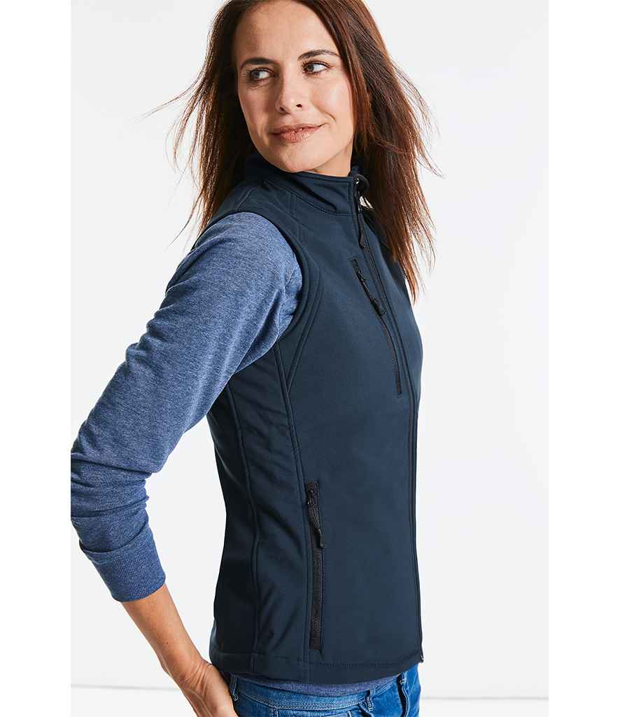 Russell Ladies Soft Shell Gilet in by Russell — Custom branded clothing by Print Press, featuring premium embroidery produced in our specialist print lab in the UK.