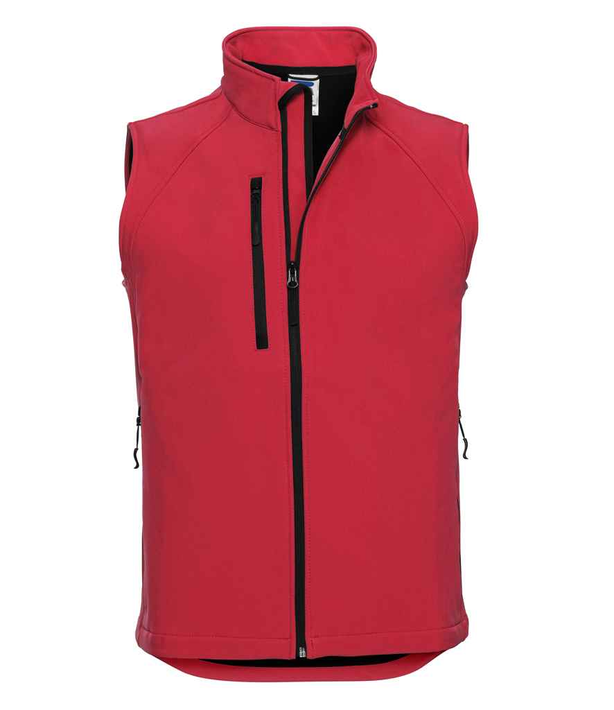 Russell Soft Shell Gilet in Classic Red by Russell — Custom branded clothing by Print Press, featuring premium embroidery produced in our specialist print lab in the UK.