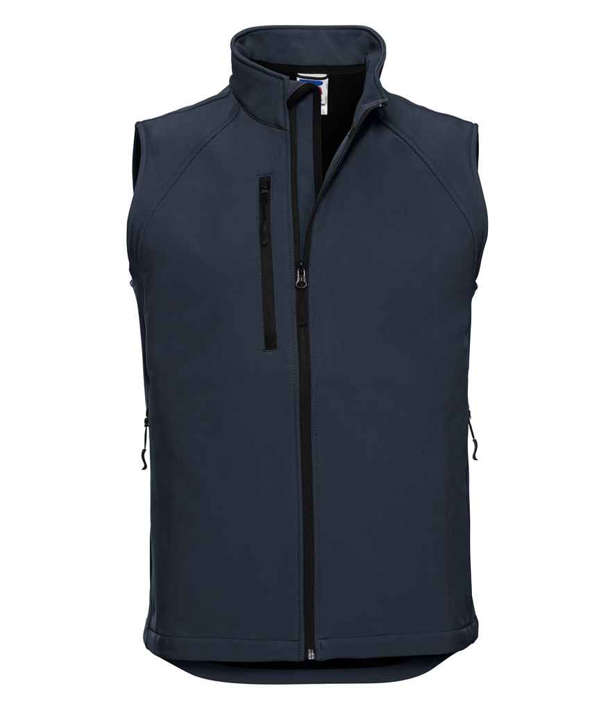 Russell Soft Shell Gilet in by Russell — Custom branded clothing by Print Press, featuring premium embroidery produced in our specialist print lab in the UK.