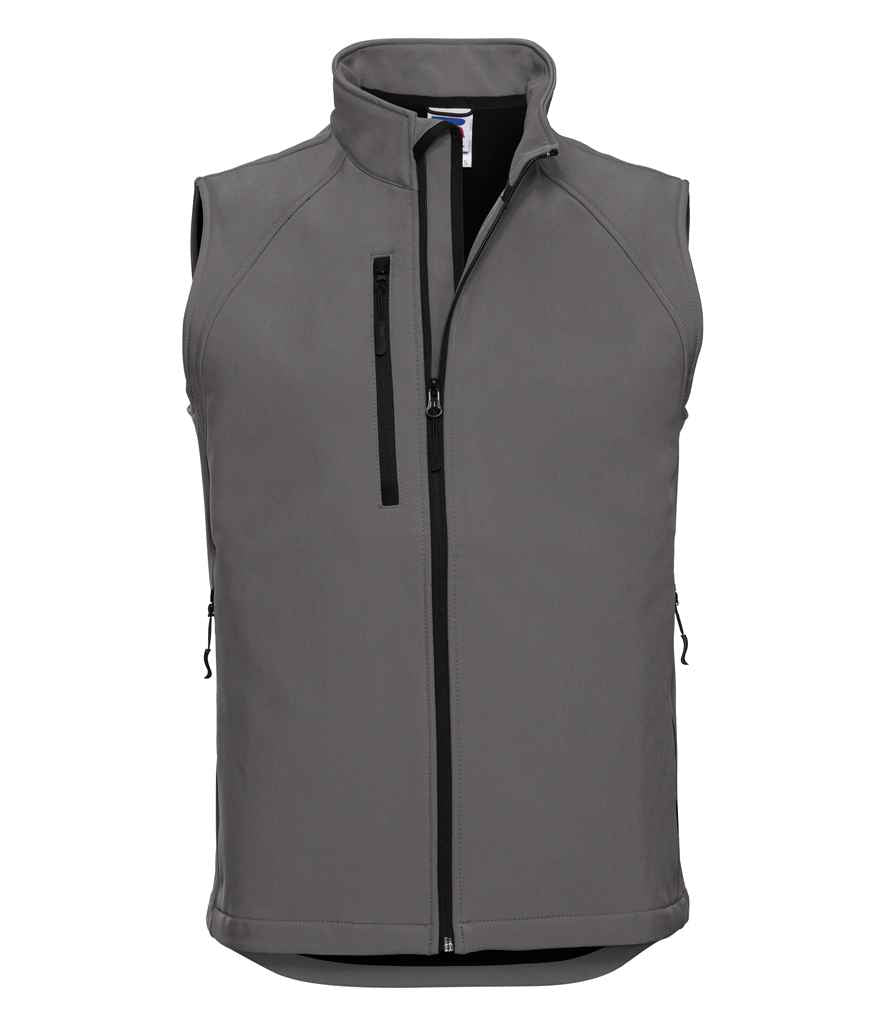 Russell Soft Shell Gilet in Titanium by Russell — Custom branded clothing by Print Press, featuring premium embroidery produced in our specialist print lab in the UK.