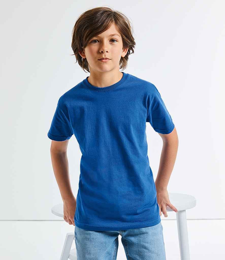 Russell Kids Slim T-Shirt in Bright Royal by Russell — Custom branded clothing by Print Press, featuring premium embroidery produced in our specialist print lab in the UK.