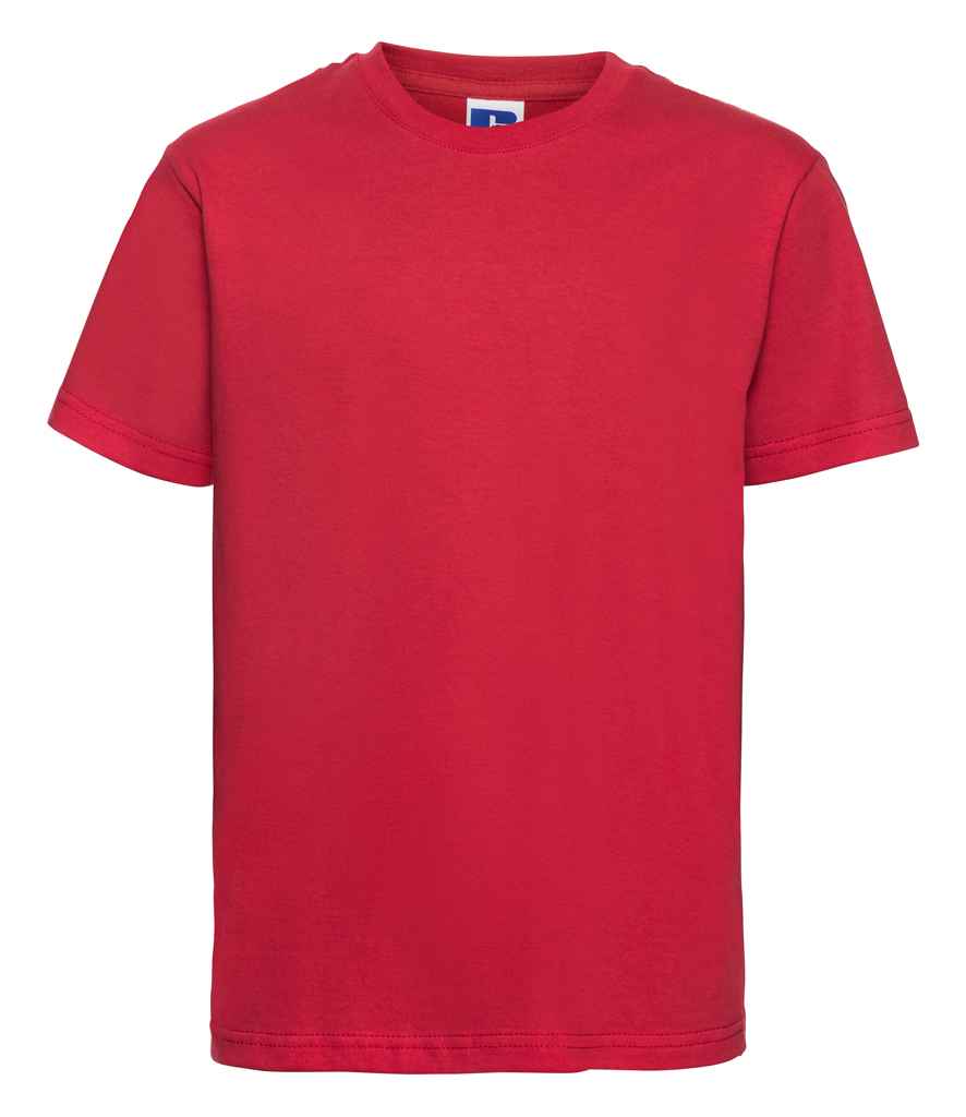 Russell Kids Slim T-Shirt in Classic Red by Russell — Custom branded clothing by Print Press, featuring premium embroidery produced in our specialist print lab in the UK.