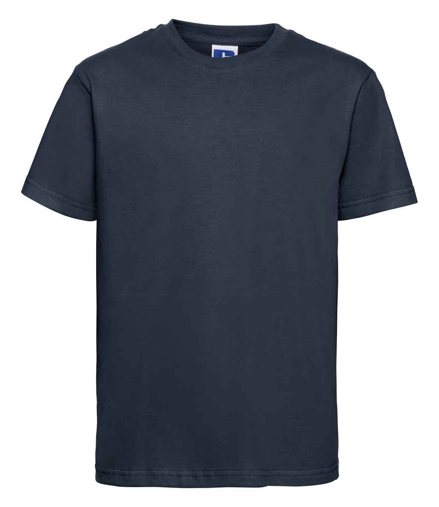 Russell Kids Slim T-Shirt in French Navy by Russell — Custom branded clothing by Print Press, featuring premium embroidery produced in our specialist print lab in the UK.