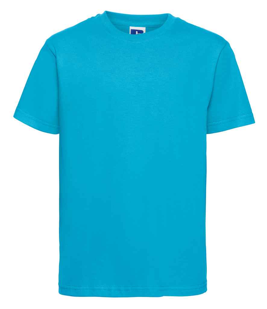 Russell Kids Slim T-Shirt in Turquoise Blue by Russell — Custom branded clothing by Print Press, featuring premium embroidery produced in our specialist print lab in the UK.