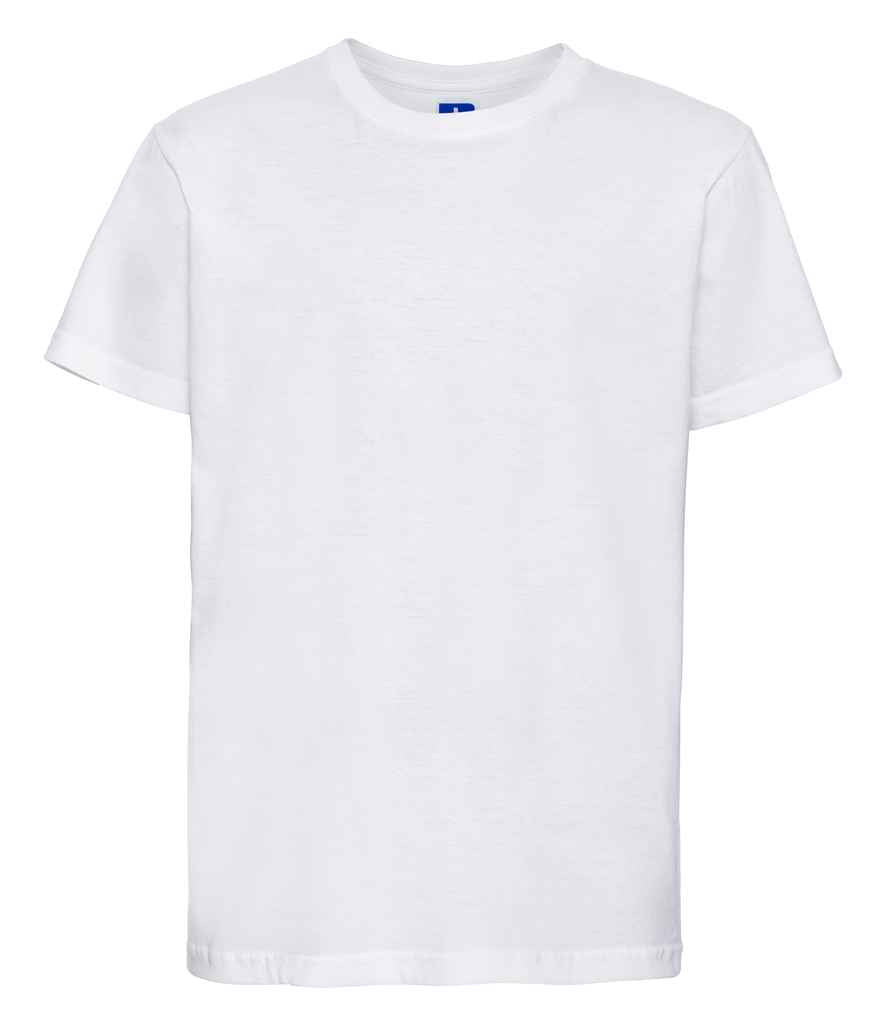 Russell Kids Slim T-Shirt in White by Russell — Custom branded clothing by Print Press, featuring premium embroidery produced in our specialist print lab in the UK.
