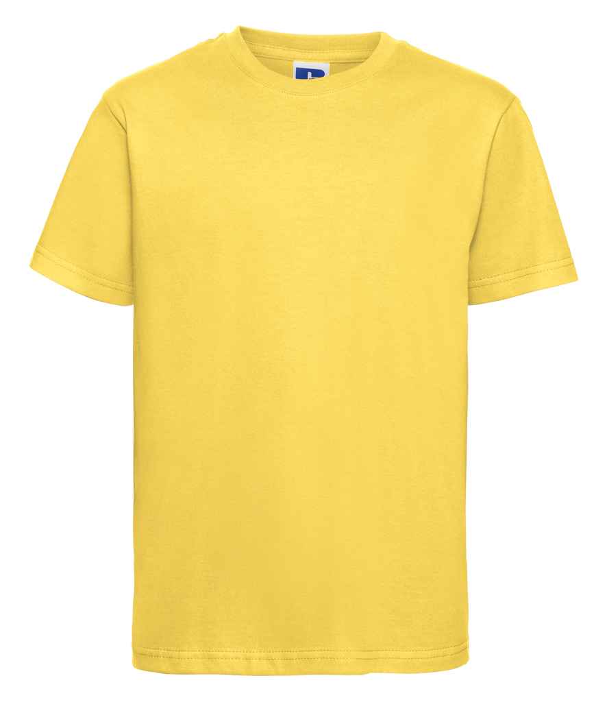 Russell Kids Slim T-Shirt in Yellow by Russell — Custom branded clothing by Print Press, featuring premium embroidery produced in our specialist print lab in the UK.