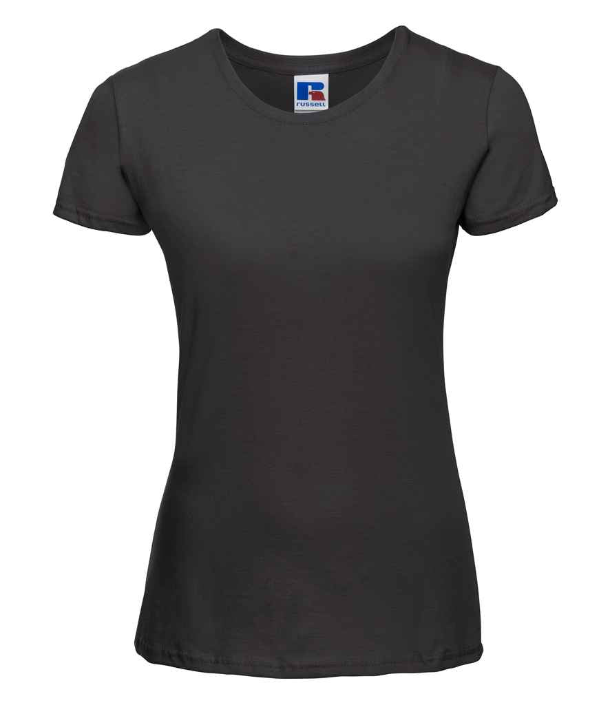 Russell Ladies Lightweight Slim T-Shirt in Black by Russell — Custom branded clothing by Print Press, featuring premium embroidery produced in our specialist print lab in the UK.