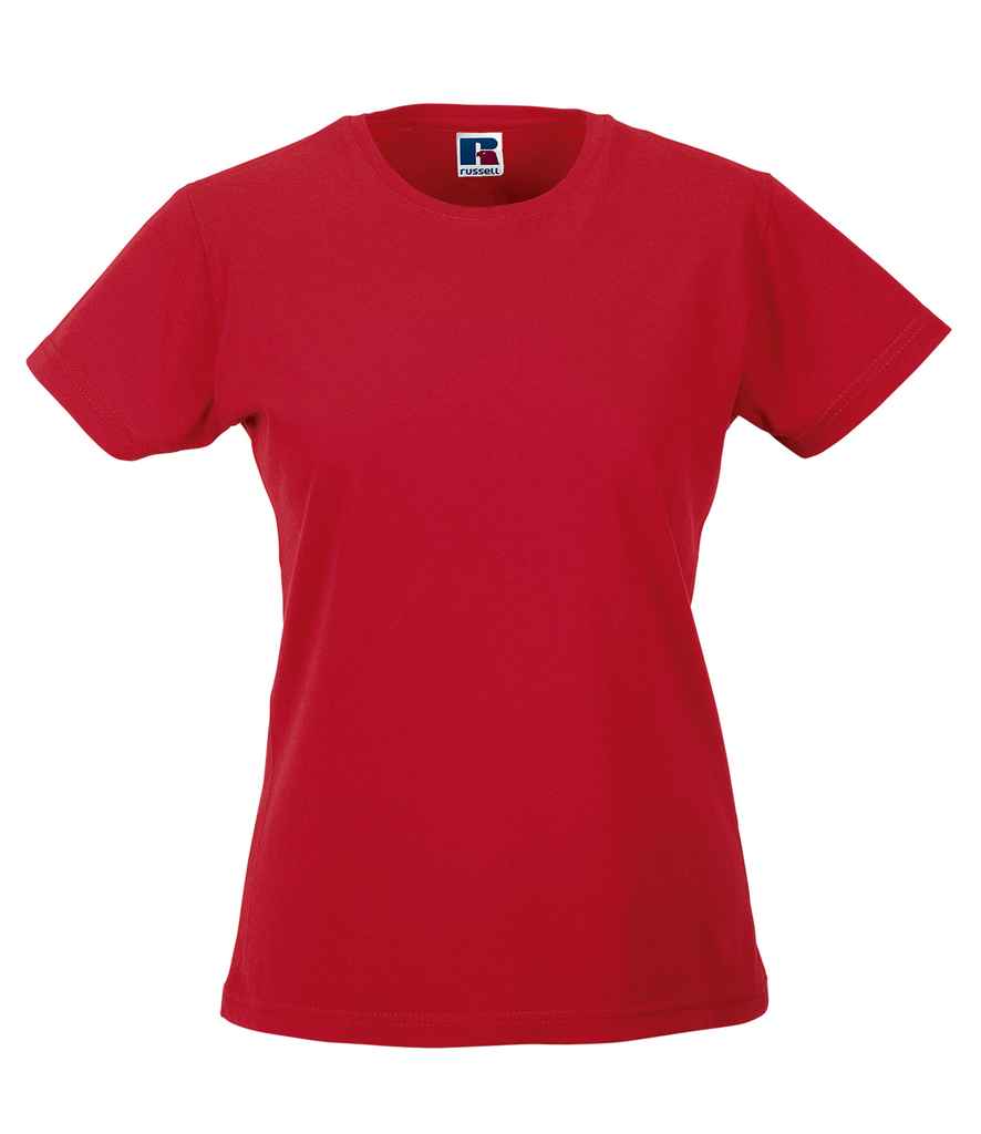 Russell Ladies Lightweight Slim T-Shirt in Classic Red by Russell — Custom branded clothing by Print Press, featuring premium embroidery produced in our specialist print lab in the UK.