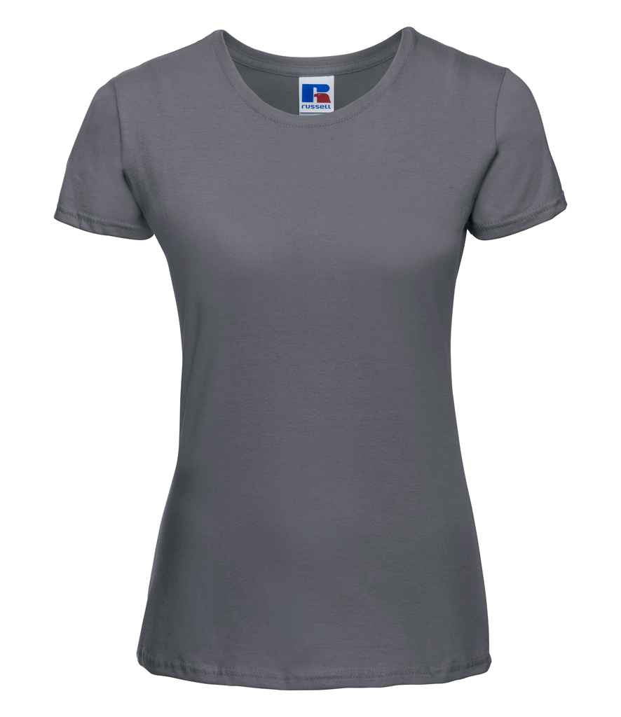 Russell Ladies Lightweight Slim T-Shirt in Convoy Grey by Russell — Custom branded clothing by Print Press, featuring premium embroidery produced in our specialist print lab in the UK.